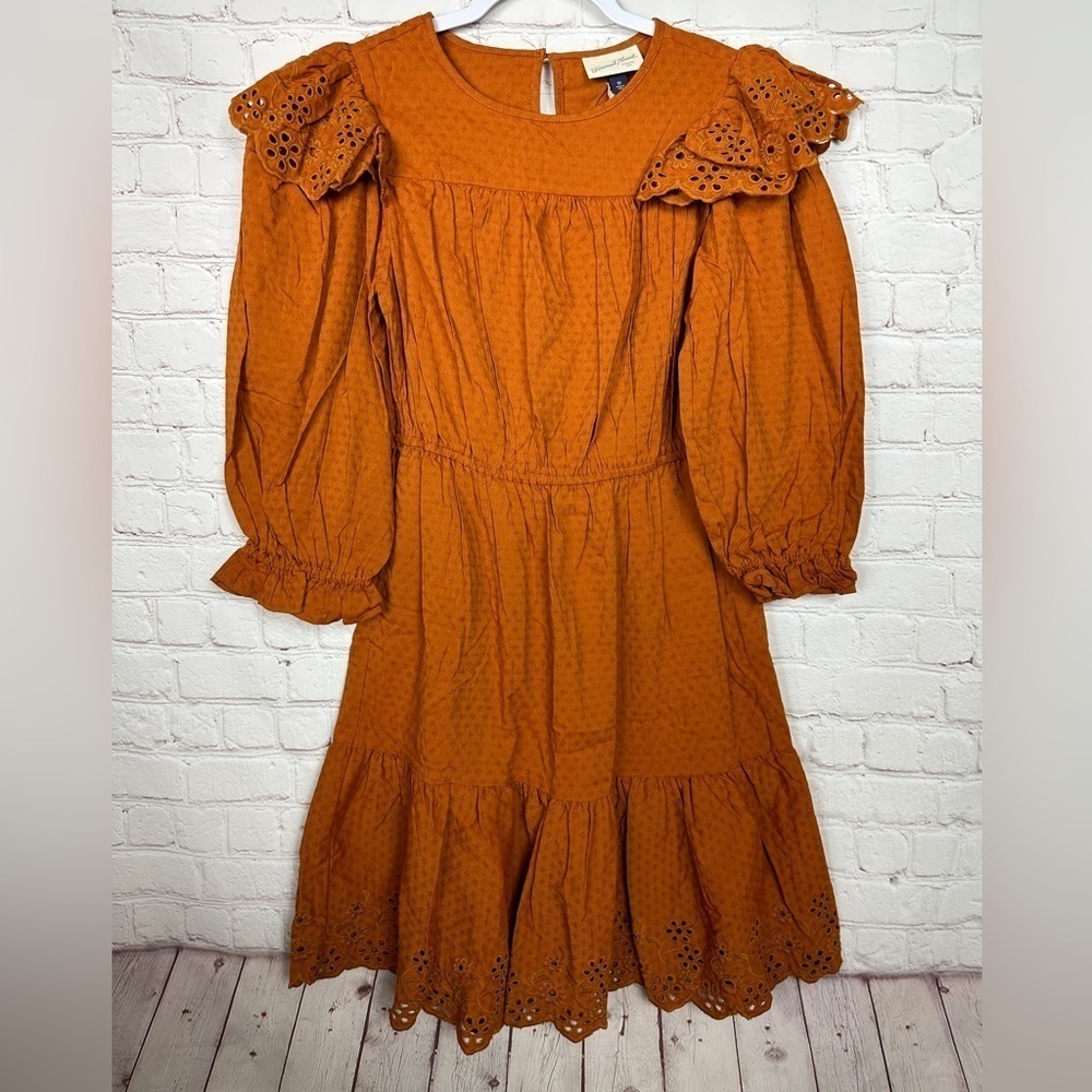 UNIVERSAL THREAD 1/2 Sleeve ruffle Dress BOHO‎ Prairie Cottage Core, sz XS NWT